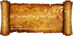 Ábrahám Flórián névjegykártya